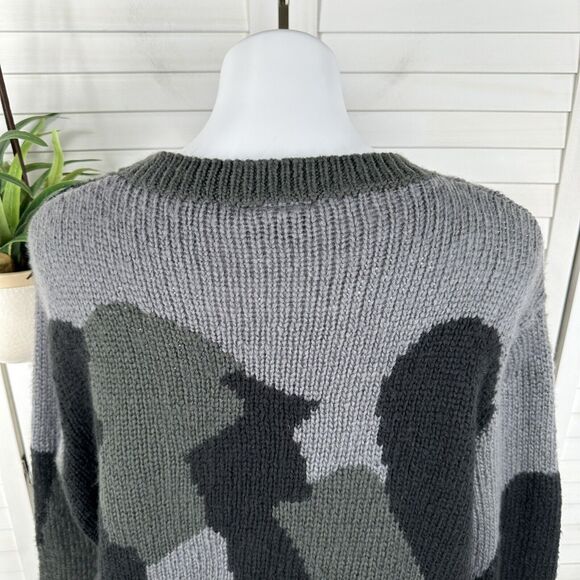 Wooden Ships Camo Pullover Sweater Wool Mohair Blend Soft Thick Knit Size M/L - Picture 5 of 8